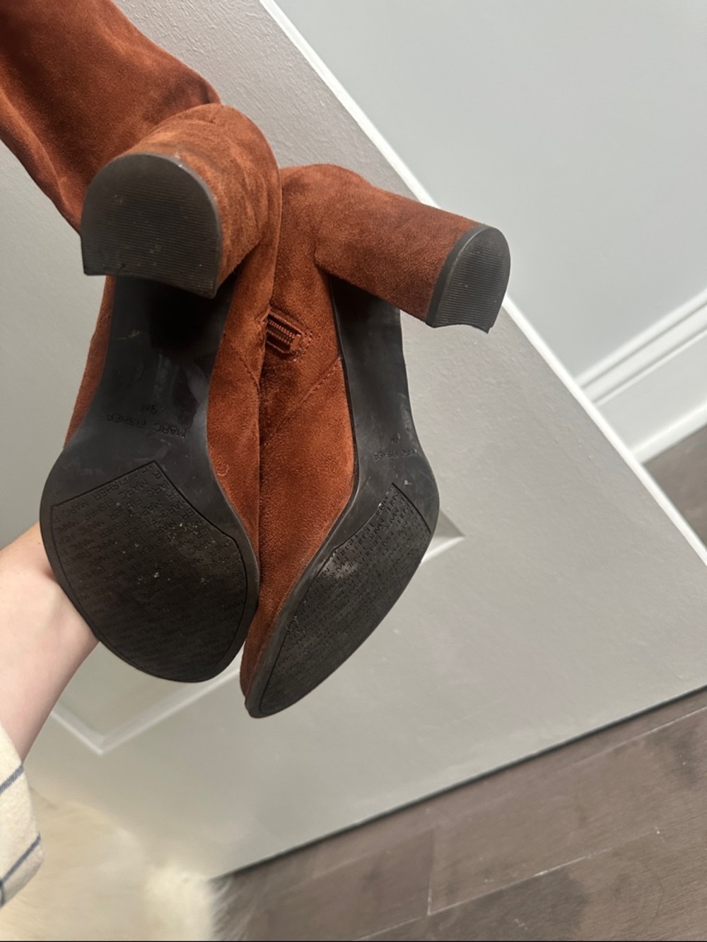 Marc Fisher Chestnut Suede Over-the-Knee Boots - Picture 4 of 4